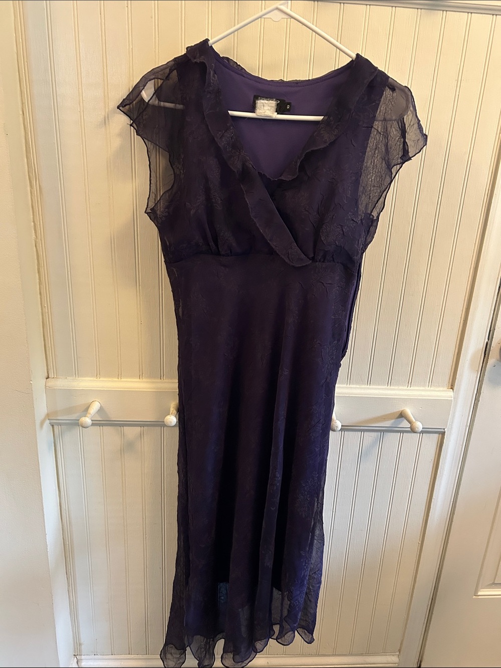 Elegant Sheer Purple Women’s Dress 10 petite